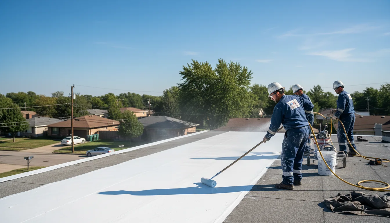 Commercial roof coating in Plano, IL near me